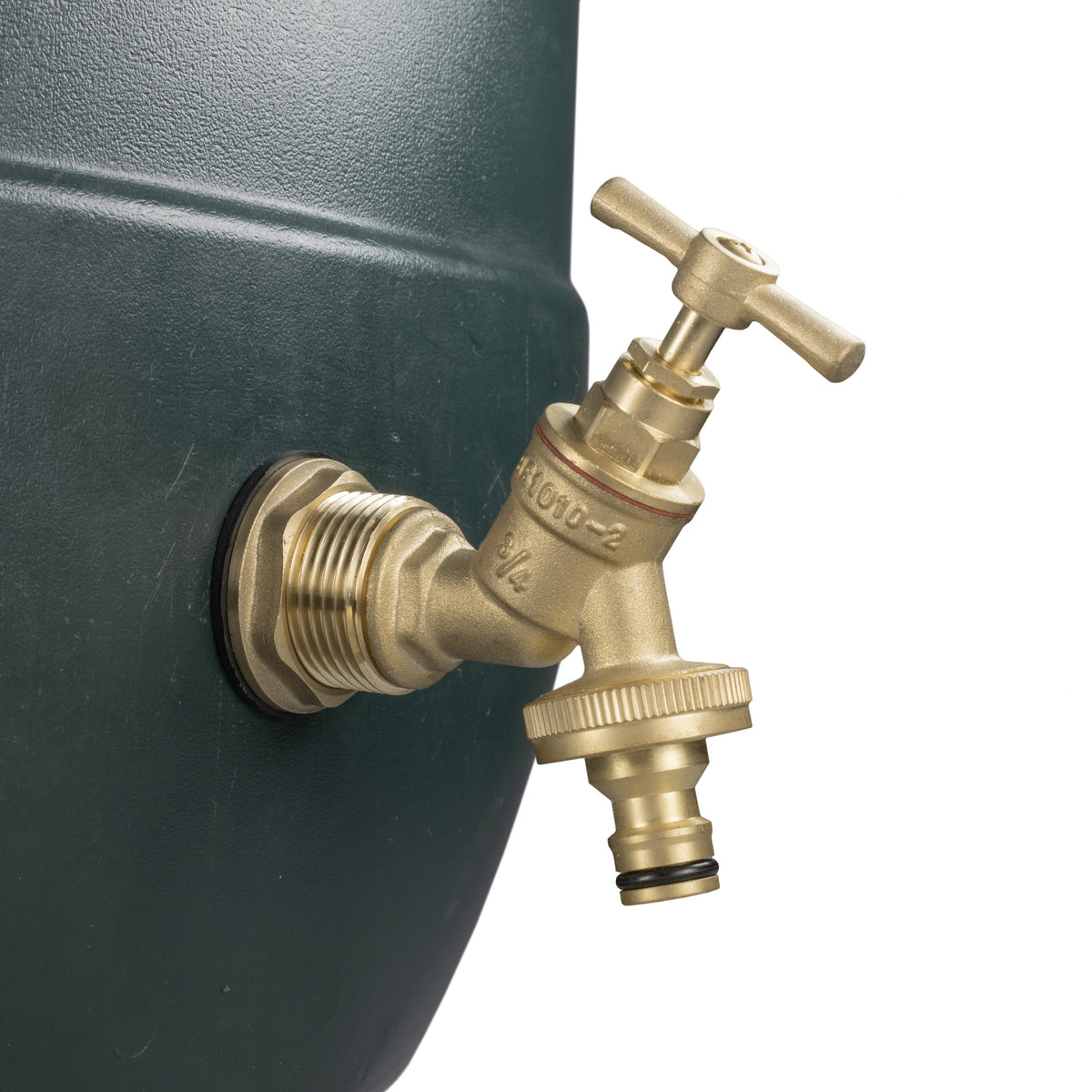Brass Water Butt Tap Kit 1in with Brass Quick Connect Bib Tap + 34mm Drill Bit