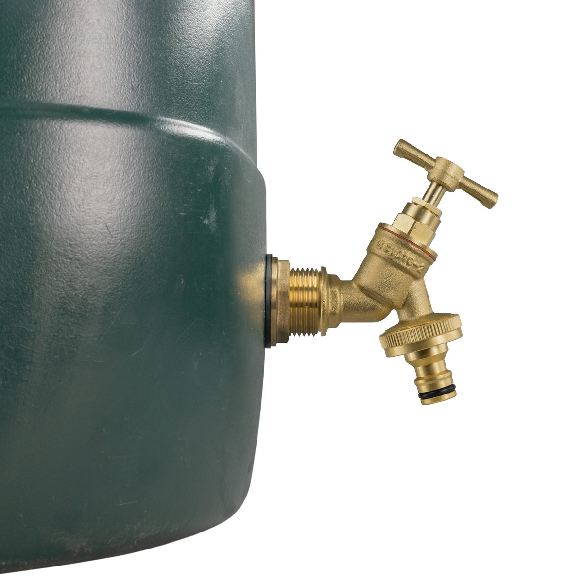 Brass Water Butt Tap Kit 1in with Brass Quick Connect Bib Tap + 34mm Drill Bit