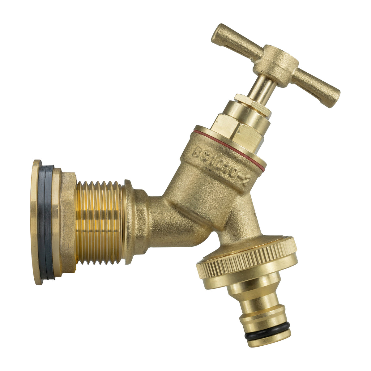 Brass Water Butt Tap Kit 1in with Brass Quick Connect Bib Tap + 34mm Drill Bit