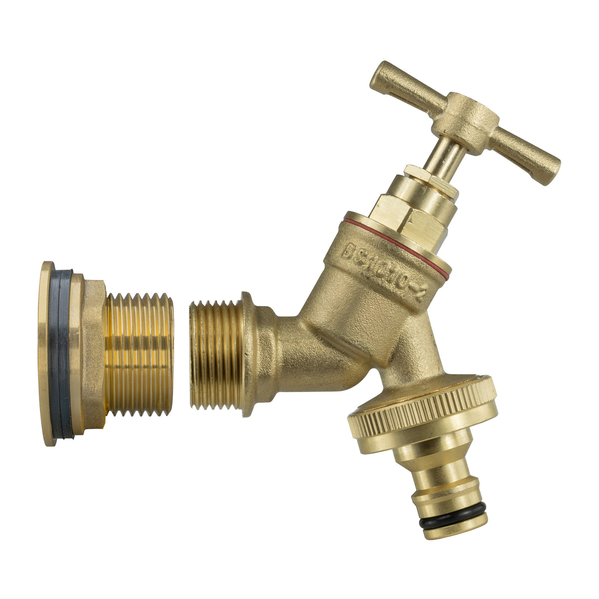 Brass Water Butt Tap Kit 1in with Brass Quick Connect Bib Tap + 34mm Drill Bit