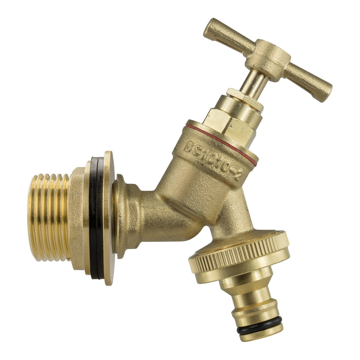Brass Water Butt Tap Kit 1in with Brass Quick Connect Bib Tap + 34mm Drill Bit