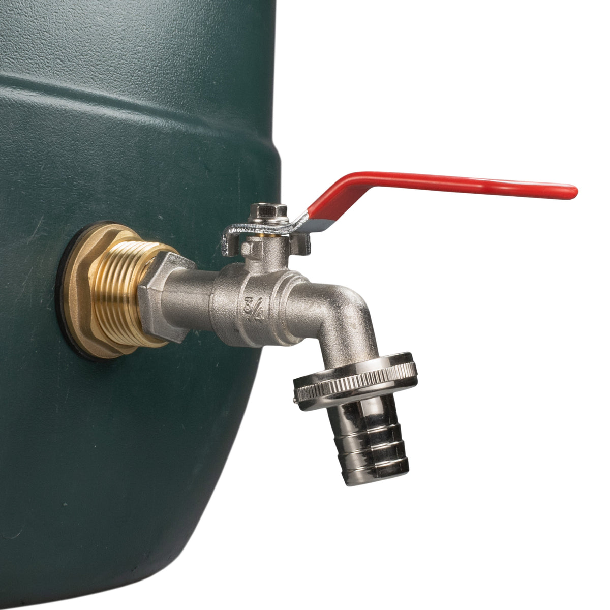 Brass Water Butt Tap Kit 1in with Barbed Lever Tap + 34mm Drill Bit Hose Fitting