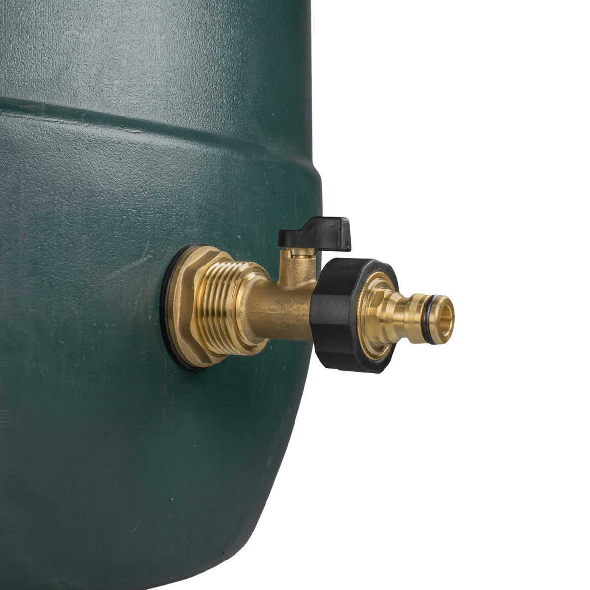 Brass Water Butt Kit 1in with Brass Valve + Tap Connector + 34mm Drill Bit