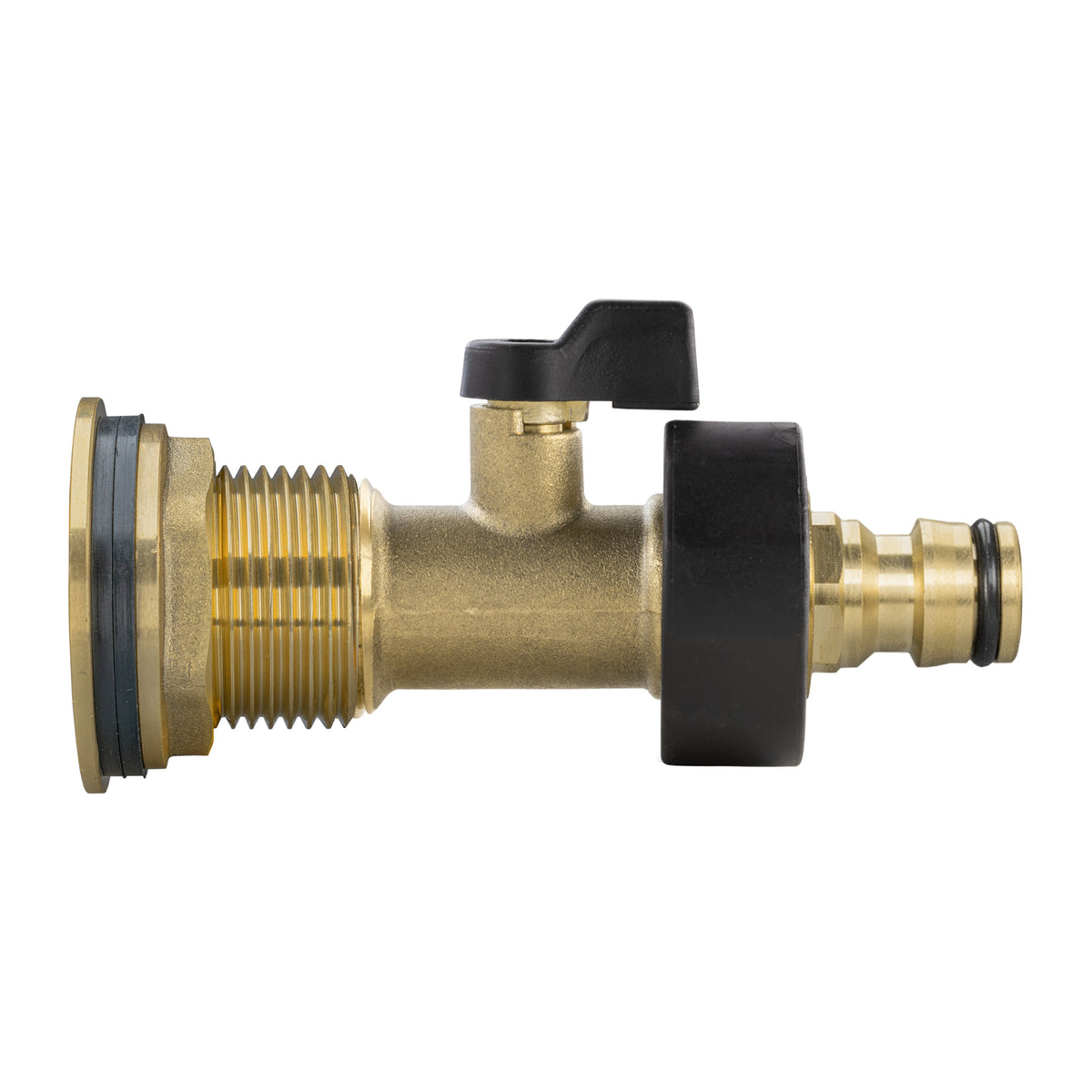 Brass Water Butt Kit 1in with Brass Valve + Tap Connector + 34mm Drill Bit