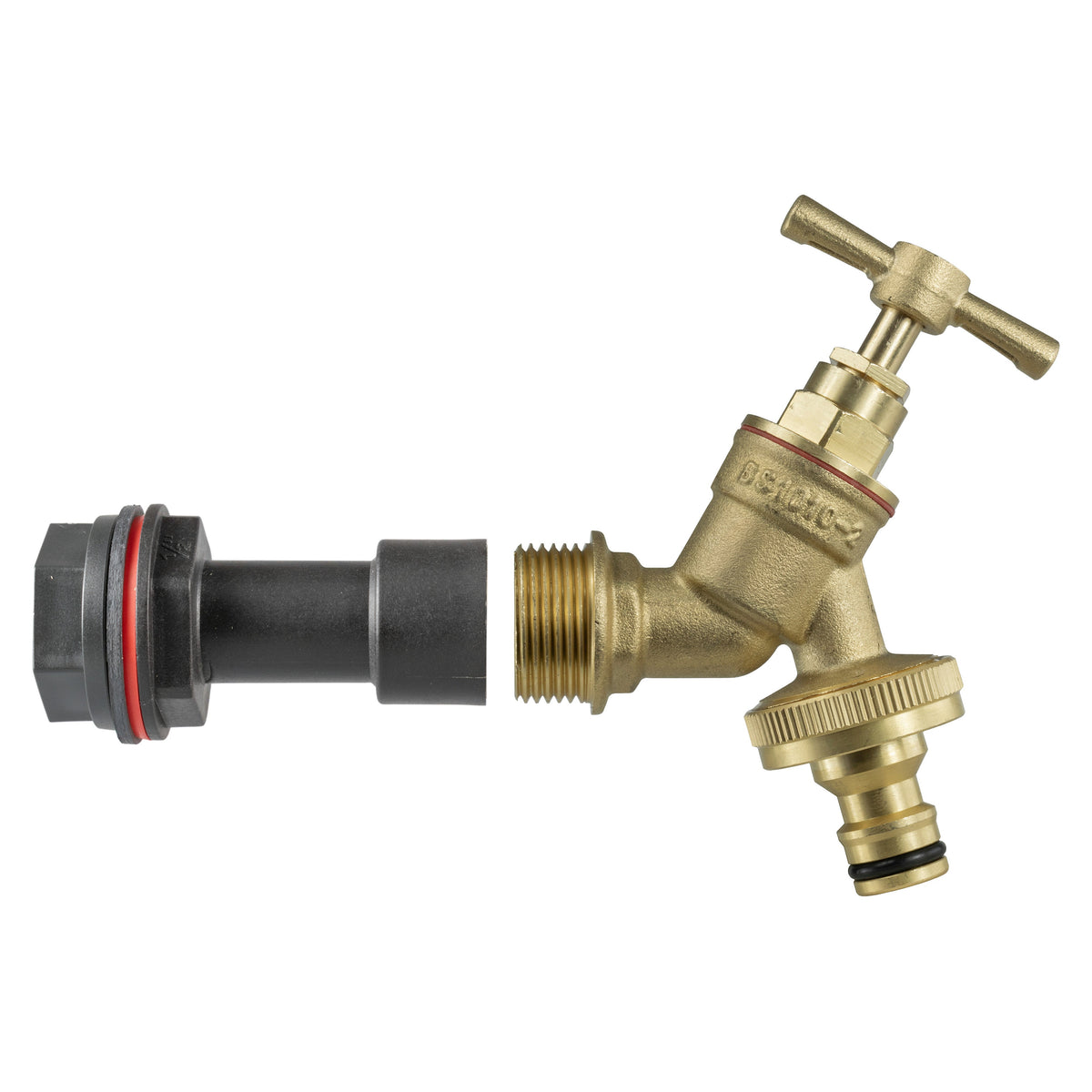 Water Butt Extension Kit 1/2in with Brass Quick Connect Bib Tap + 21mm Drill Bit