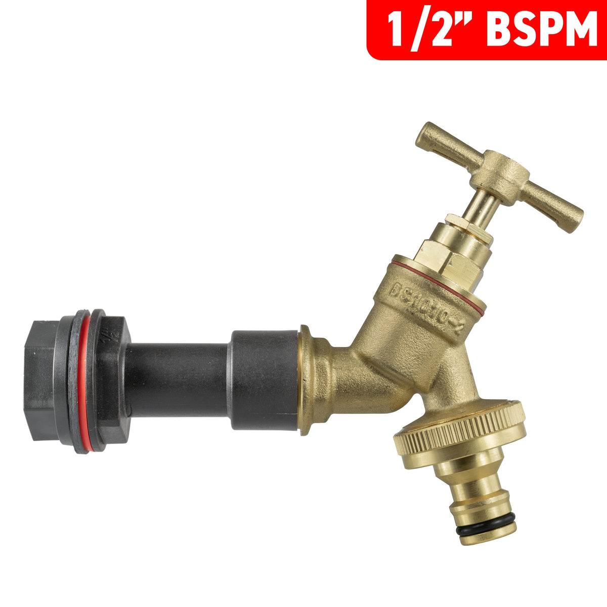 Water Butt Extension Kit 1/2in with Brass Quick Connect Bib Tap + 21mm Drill Bit