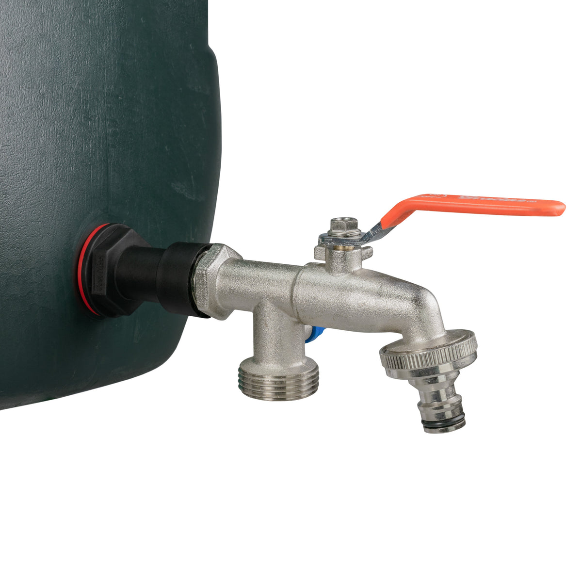 Water Butt Extension Kit 1/2in with Double Snap-On Lever Tap + 21mm Drill Bit