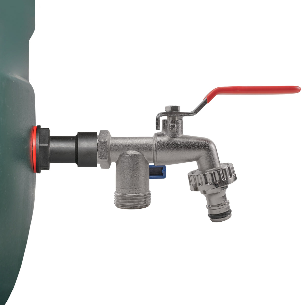 Water Butt Extension Kit 1/2in with Double Snap-On Lever Tap + 21mm Drill Bit