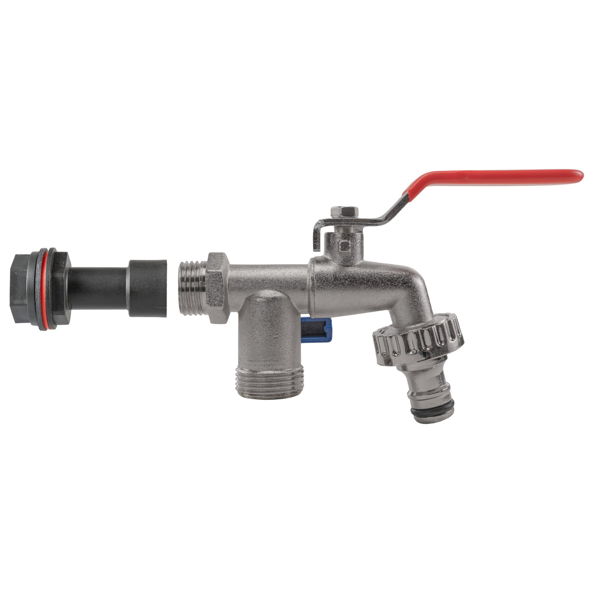 Water Butt Extension Kit 1/2in with Double Snap-On Lever Tap + 21mm Drill Bit