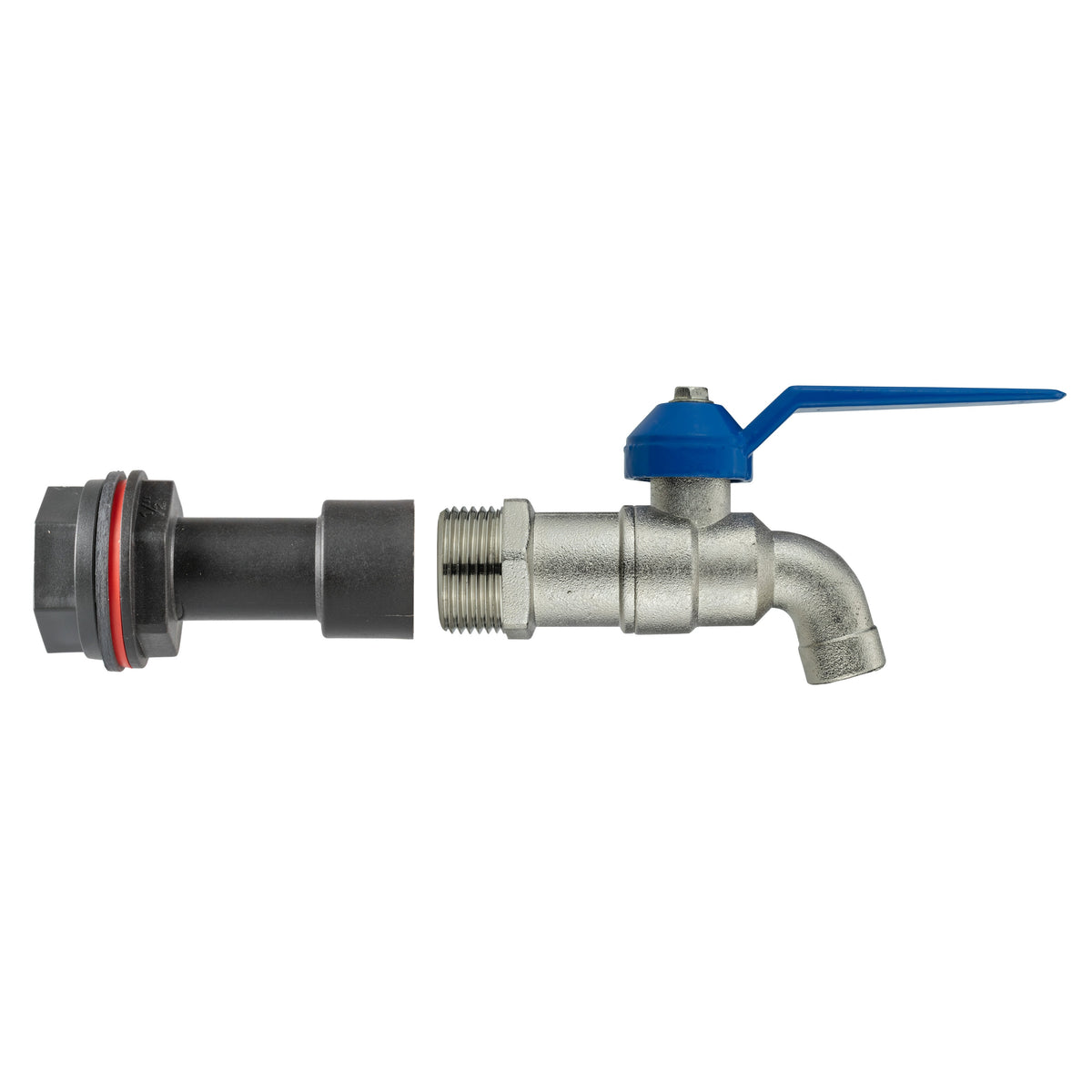 Water Butt Extension Kit 1/2in with Blue Tap + 21mm Drill Bit Hose Pipe Fitting