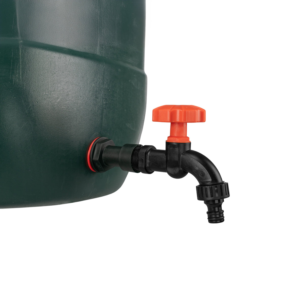 Water Butt Extension Kit 1/2in with Black Dial Tap + 21mm Drill Bit Hose Fitting