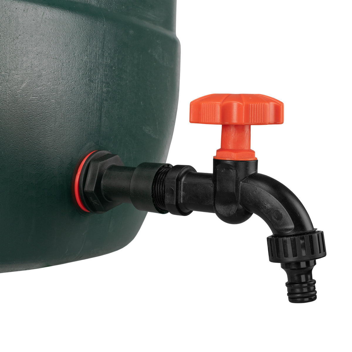 Water Butt Extension Kit 1/2in with Black Dial Tap + 21mm Drill Bit Hose Fitting