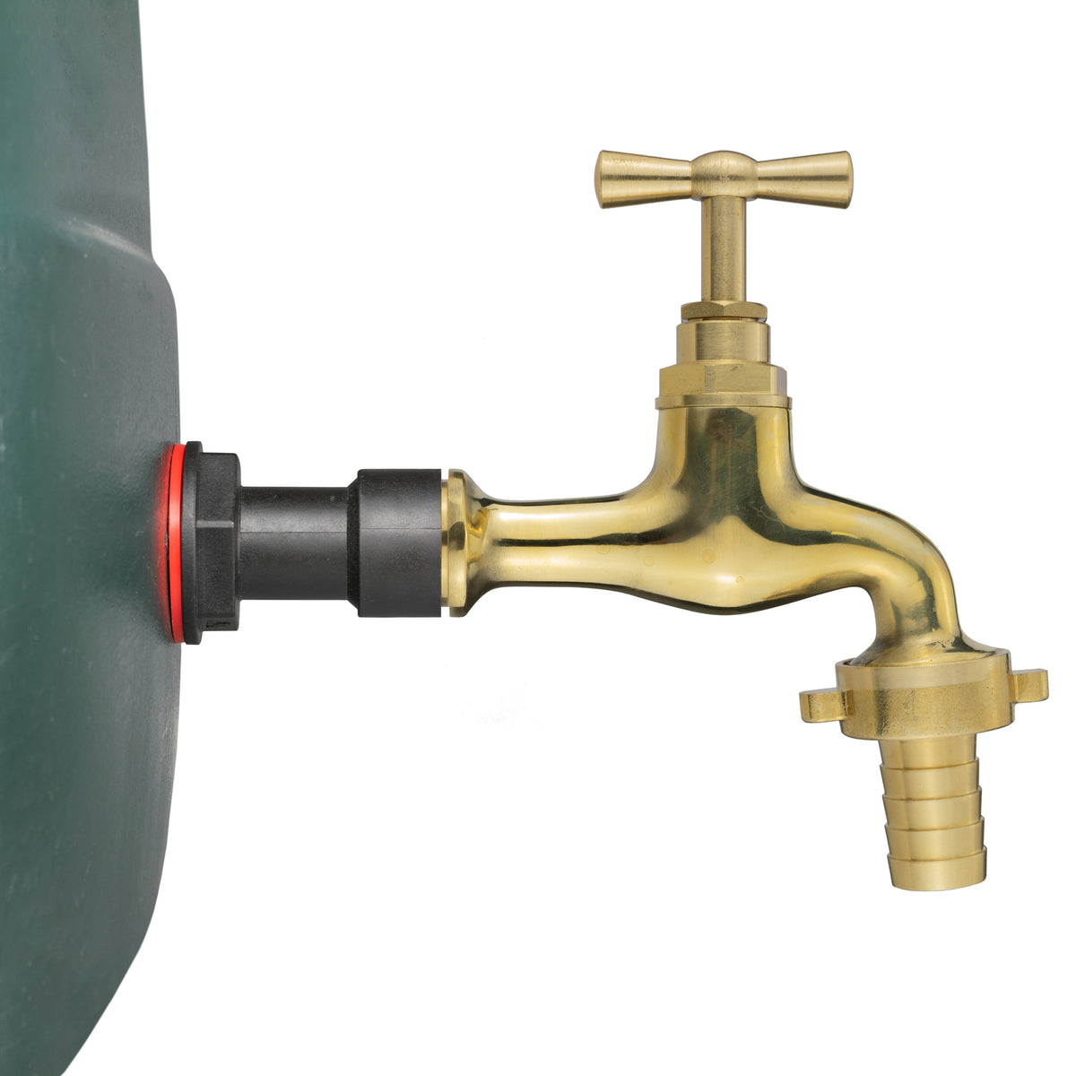 Water Butt Extension Kit 1/2in + 15mm Barbed Polished Brass Tap + 21mm Drill Bit