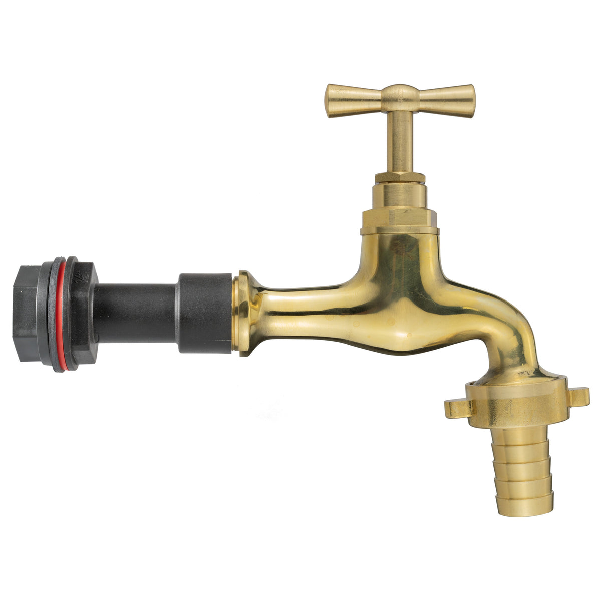 Water Butt Extension Kit 1/2in + 19mm Barbed Polished Brass Tap + 21mm Drill Bit