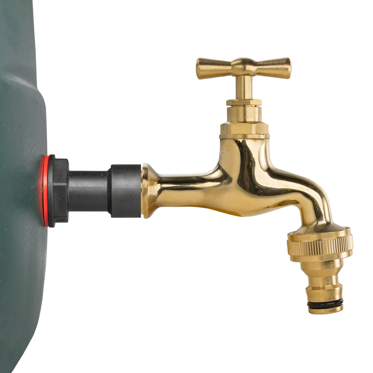 Water Butt Extension Kit 1/2in with Polished Brass Snap-On Tap + 21mm Drill Bit