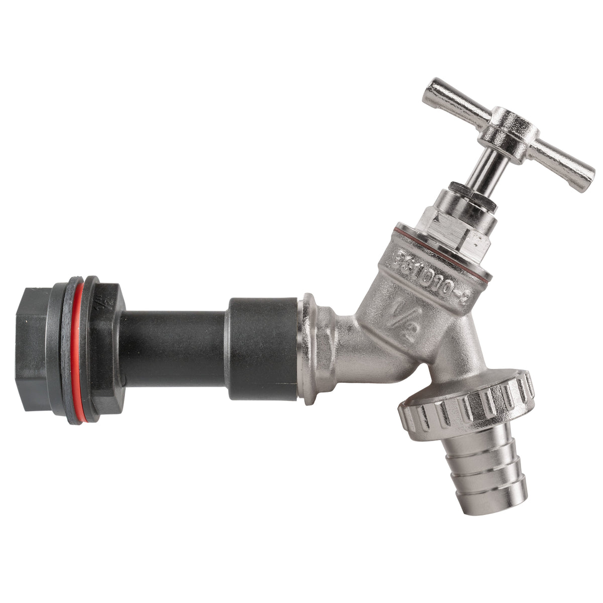 Water Butt Extension Kit 1/2in with Nickel Plated Barbed Tap + 21mm Drill Bit
