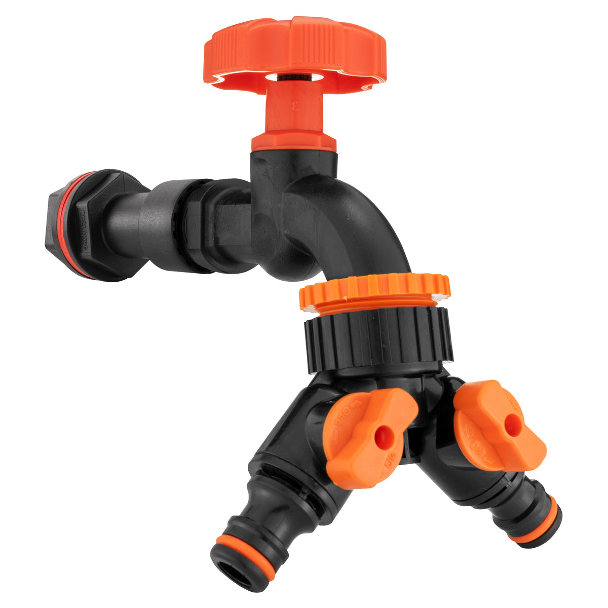 Water Butt Extension Kit 1/2in with Black Dial Tap + Splitter + 21mm Drill Bit