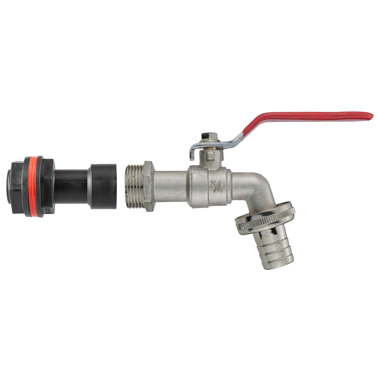 Water Butt Extension Kit 3/4in with Barbed Lever Tap + 27mm Drill Bit