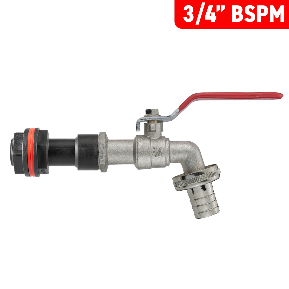 Water Butt Extension Kit 3/4in with Barbed Lever Tap + 27mm Drill Bit