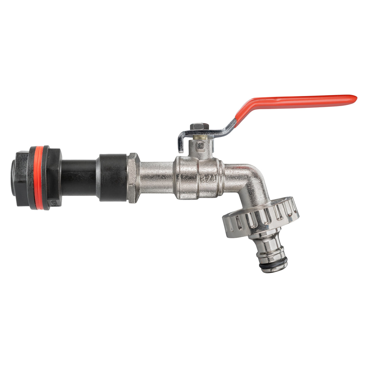 Water Butt Extension Kit 3/4in with Quick Connect Lever Tap + 27mm Drill Bit