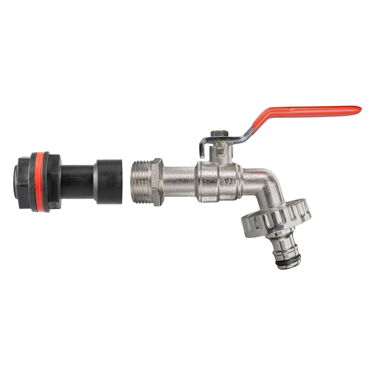 Water Butt Extension Kit 3/4in with Quick Connect Lever Tap + 27mm Drill Bit