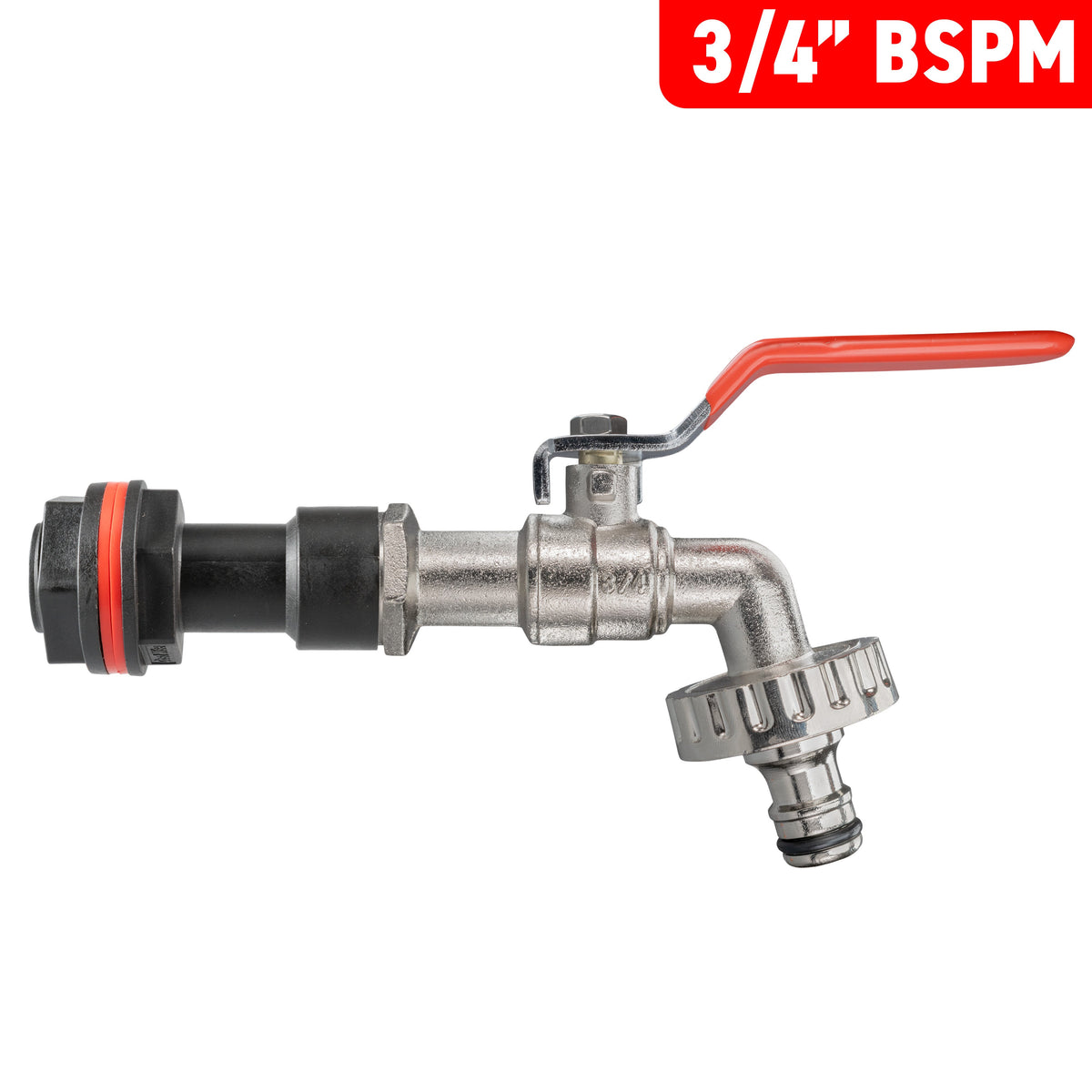 Water Butt Extension Kit 3/4in with Quick Connect Lever Tap + 27mm Drill Bit