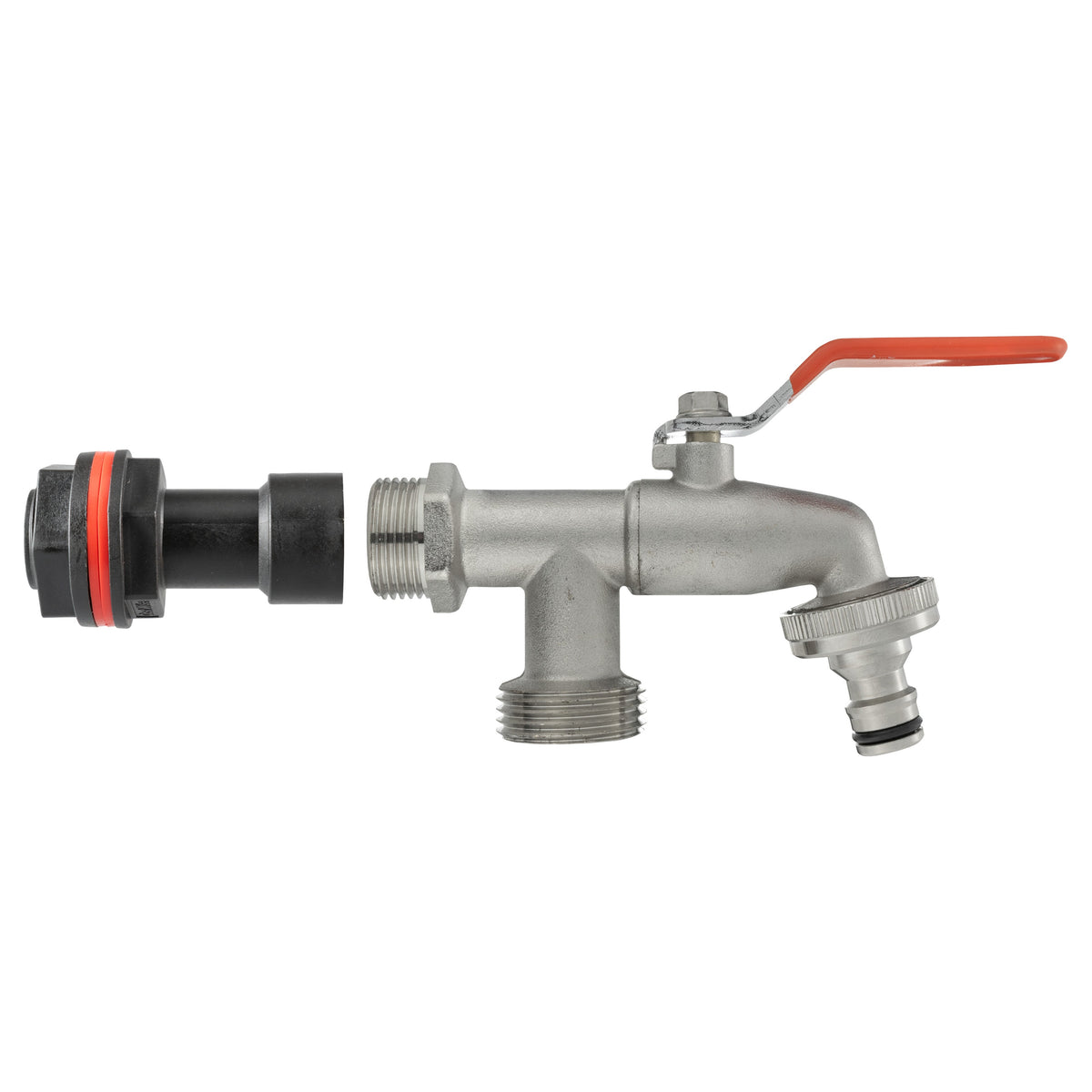 Water Butt Extension Kit 3/4in with Double Snap-On Lever Tap + 27mm Drill Bit