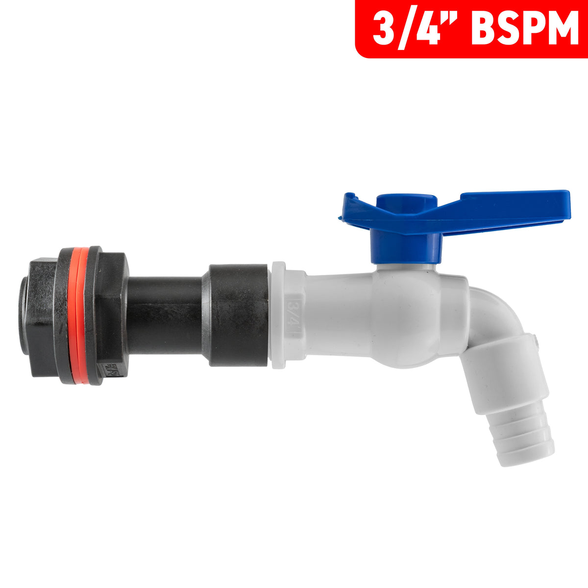 Water Butt Extension Kit 3/4in with White PVC Tap + 27mm Drill Bit Hose Fitting