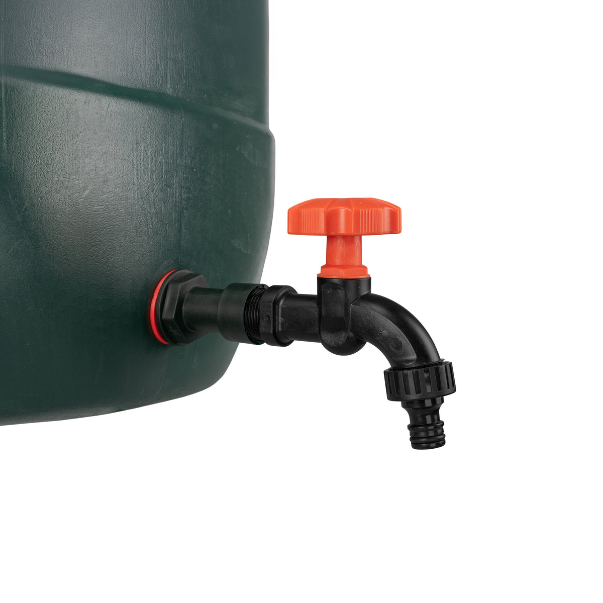 Water Butt Extension Kit 3/4in with Black Dial Tap + 27mm Drill Bit Hose Fitting