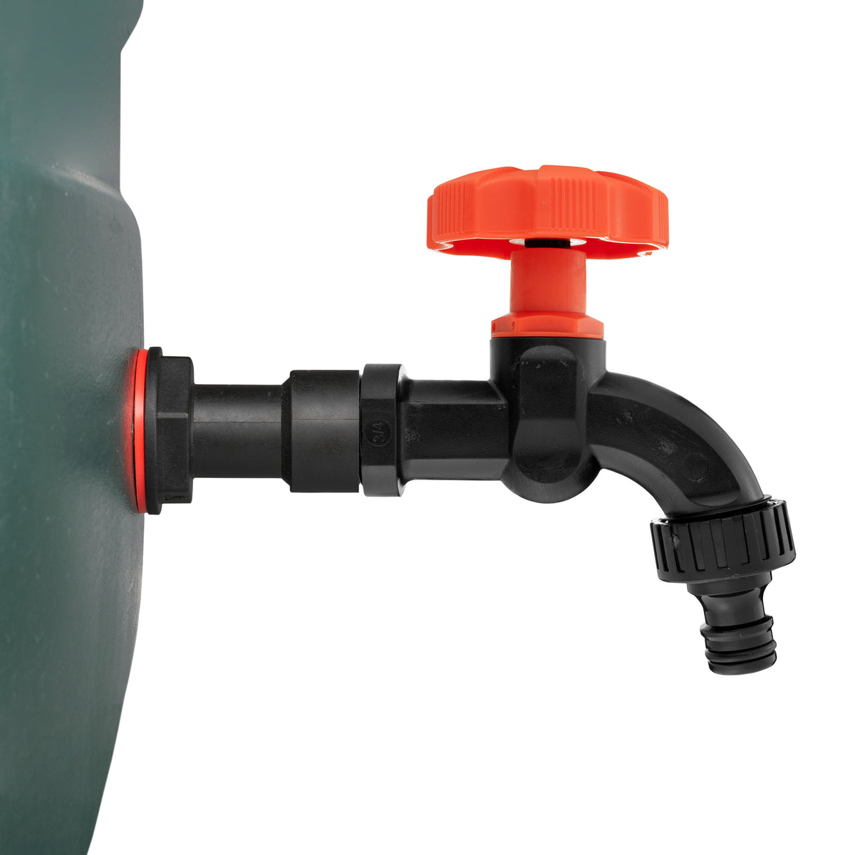 Water Butt Extension Kit 3/4in with Black Dial Tap + 27mm Drill Bit Hose Fitting