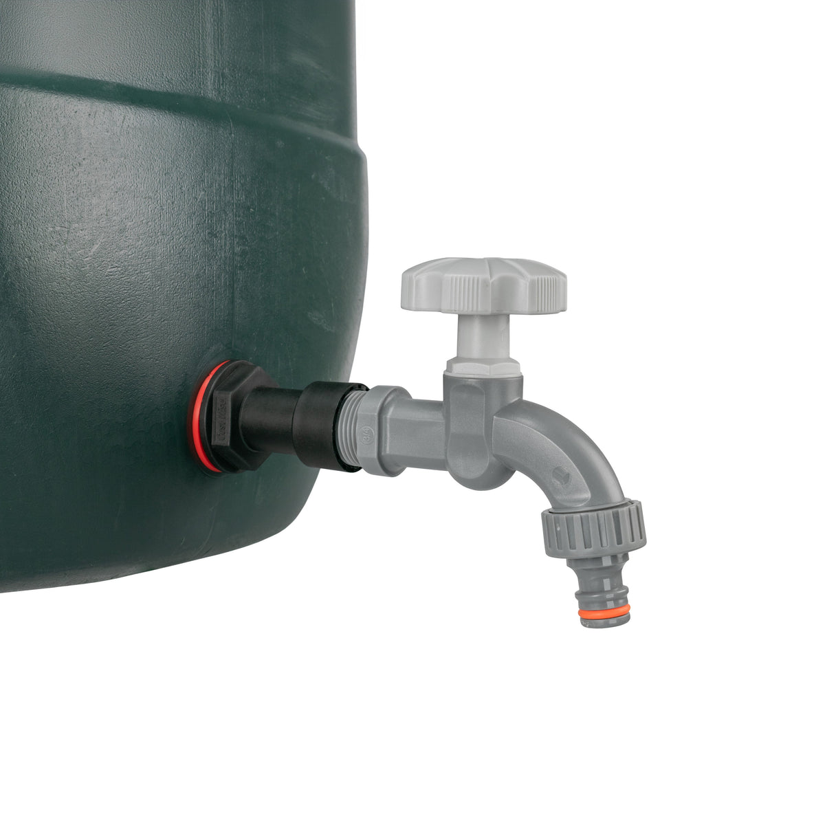 Water Butt Extension Kit 3/4in with Grey Dial Tap + 27mm Drill Bit Hose Fitting