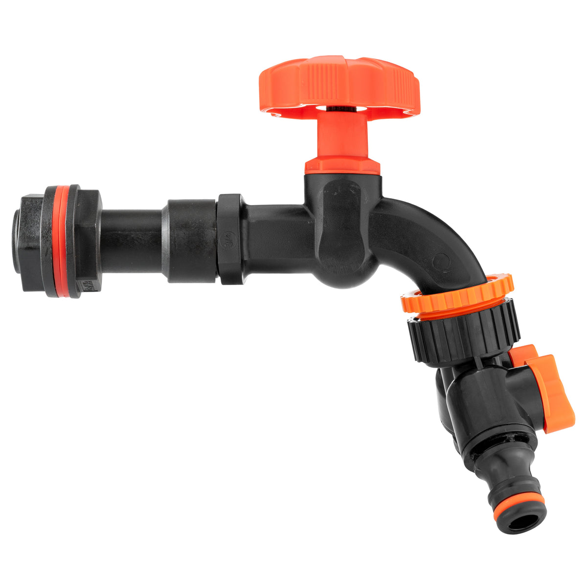 Water Butt Extension Kit 3/4in with Black Dial Tap + Splitter + 27mm Drill Bit