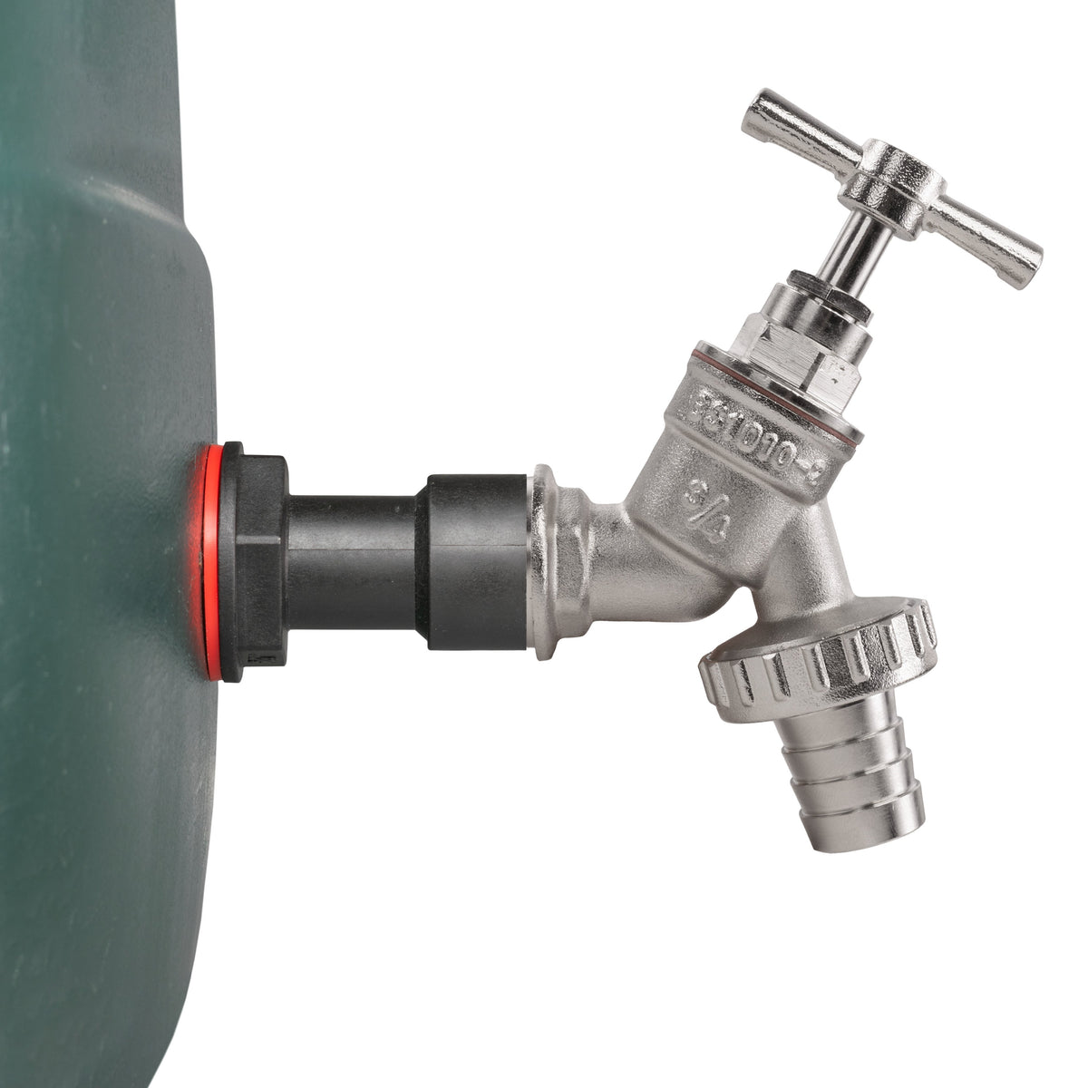 Water Butt Extension Kit 3/4in with Nickel Plated Barbed Tap + 27mm Drill Bit