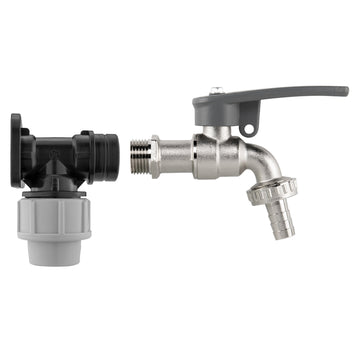 Wall Flange Kit 20mm MDPE - Lever Tap with Hose Barb and Side Lock