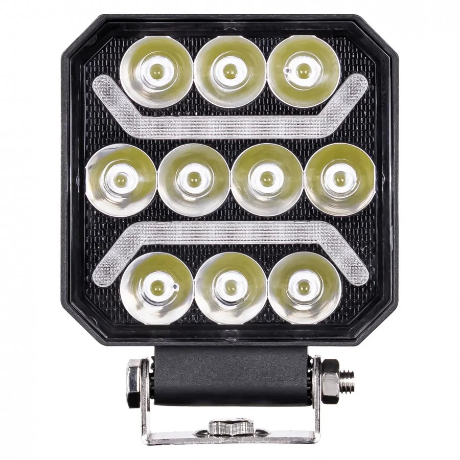 Truck LED 10 LED Square Work Lamp with Amber Marker