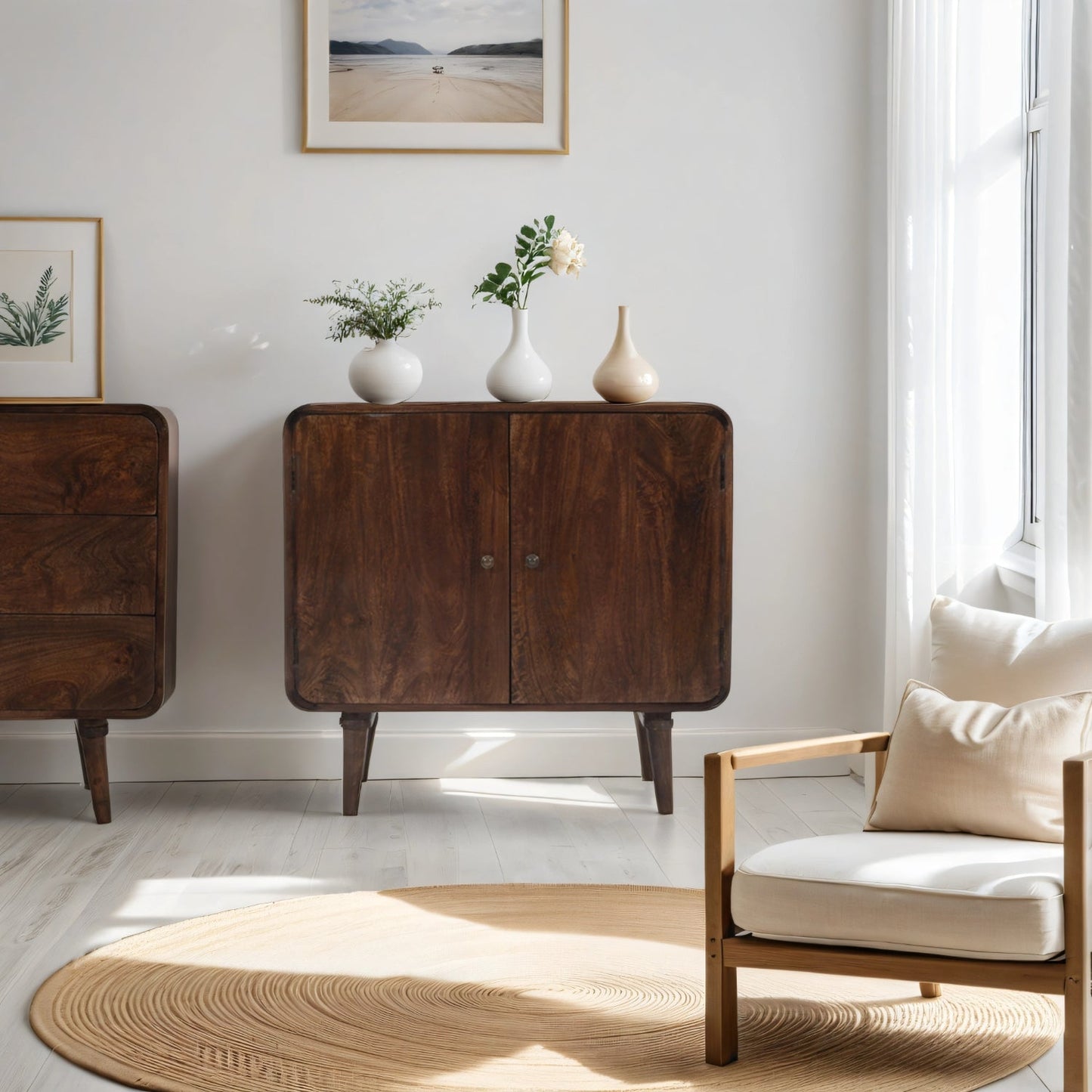 Franklin Dark Mango Wood 2 Door Sideboard