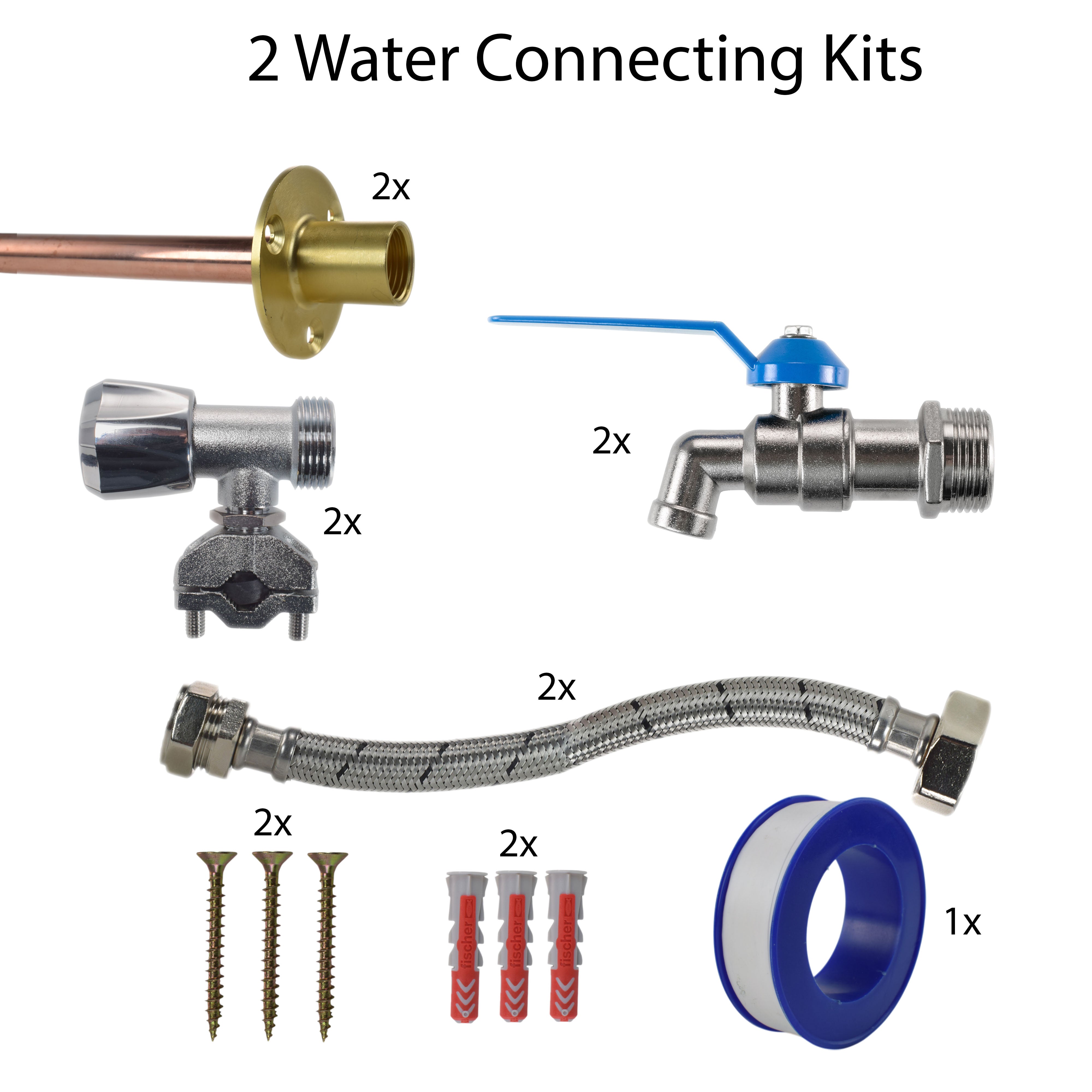 Simple Lever Tap FULL Connection Kit x2