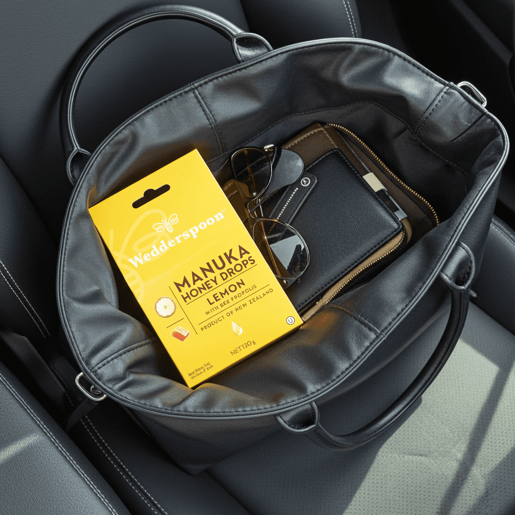 Wedderspoon Manuka Honey Drops – Lemon with Bee Propolis (20 Drops)