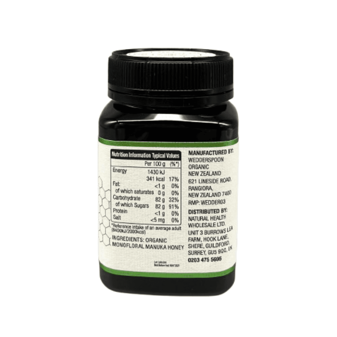 Wedderspoon Raw Organic Manuka Honey 400 MGO – 500g