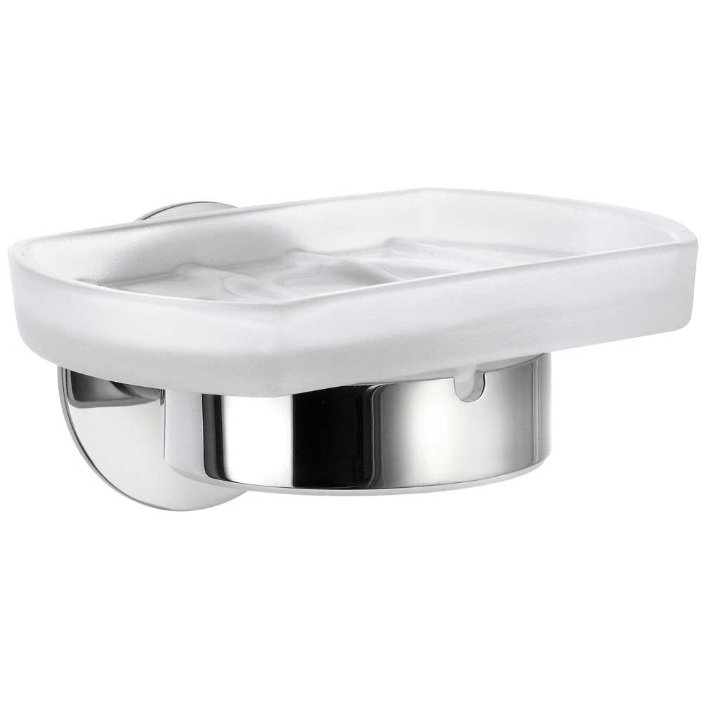 Smedbo Time Wall Soap Dish YK342 Polished Chrome & Frosted Glass
