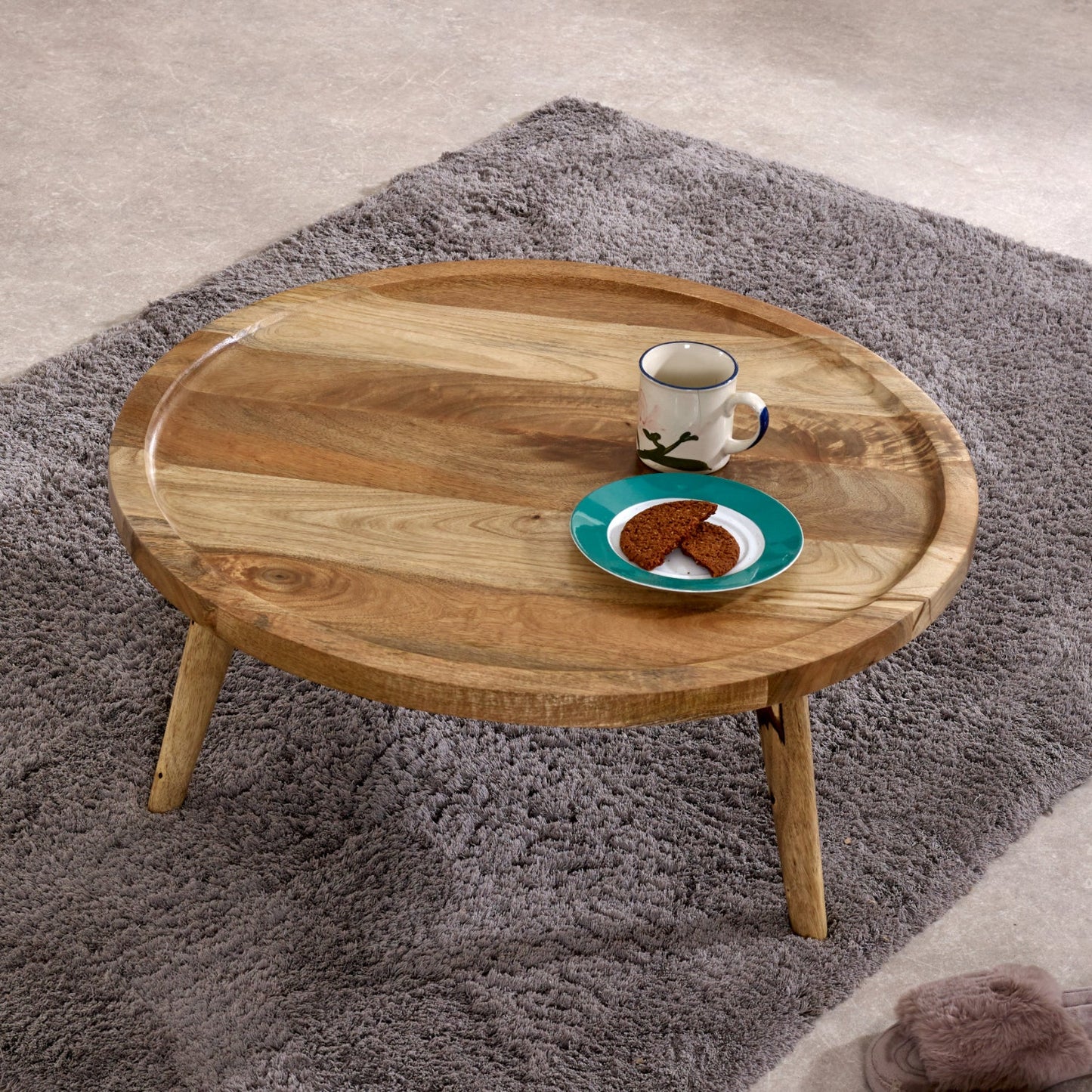 Marlow Light Mango Wood Round Low Coffee Table