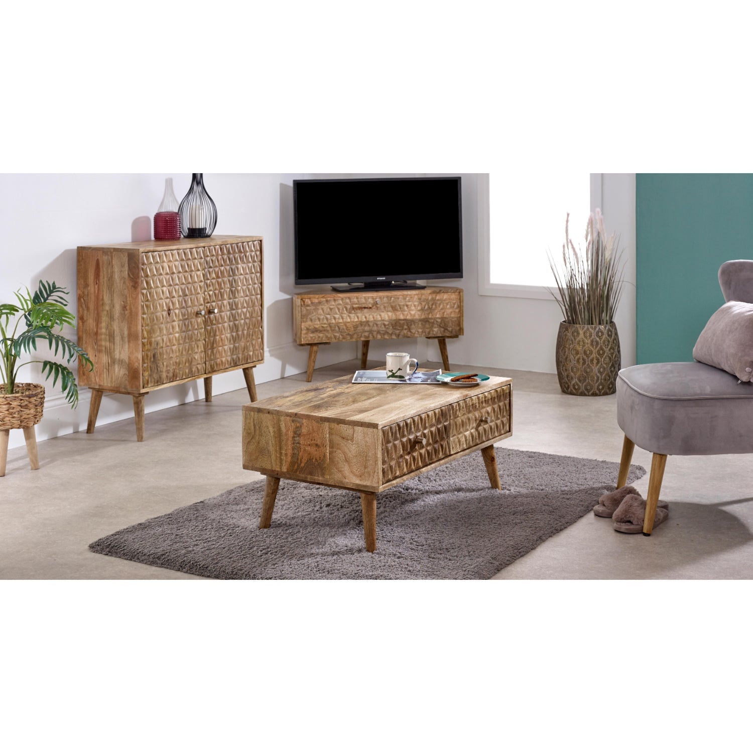 Marlow Light Mango Wood 2 Door Sideboard