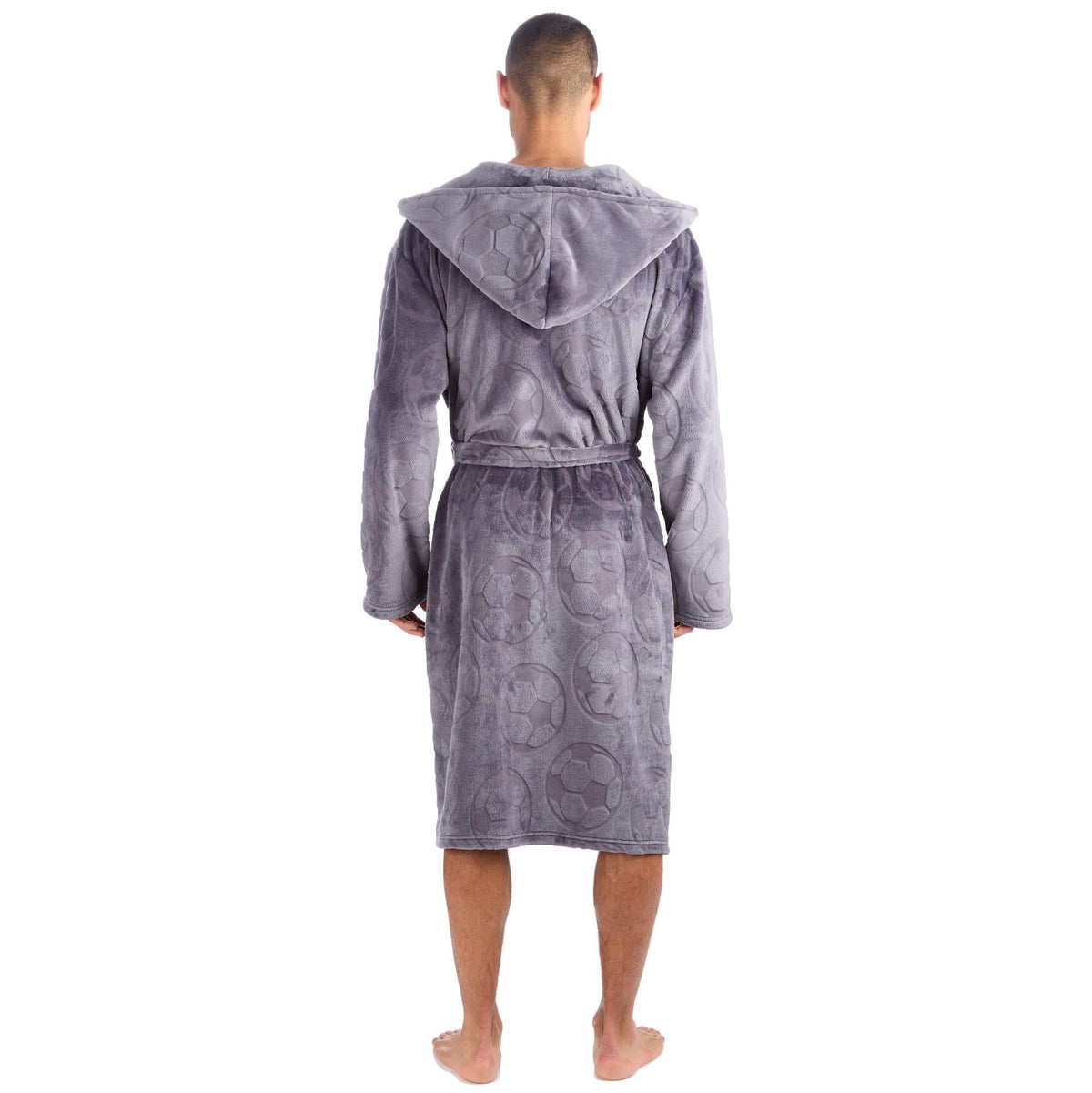 Football Design Fleece Hooded Dressing Gown