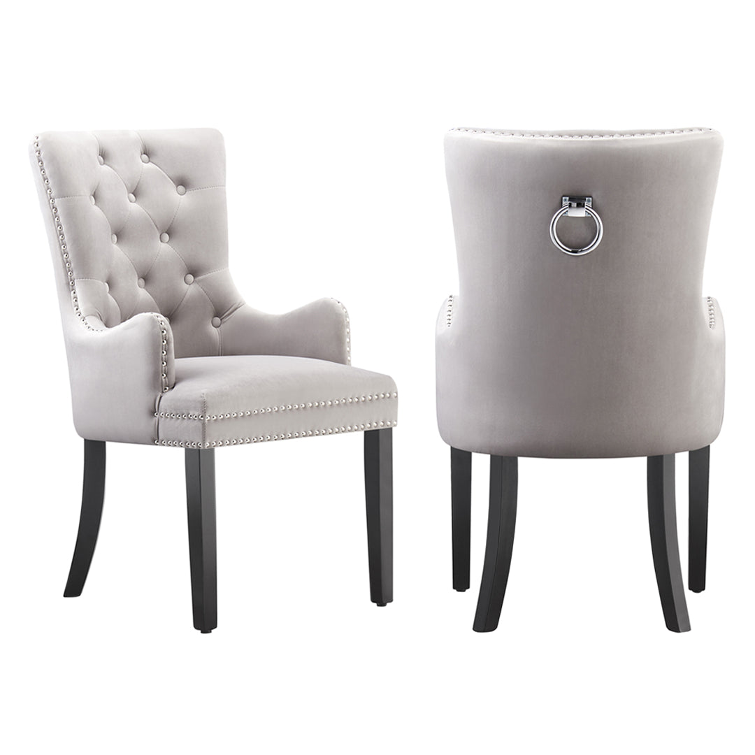 Windsor LUX Knocker Back Velvet Dining Chair w/ Armrests
