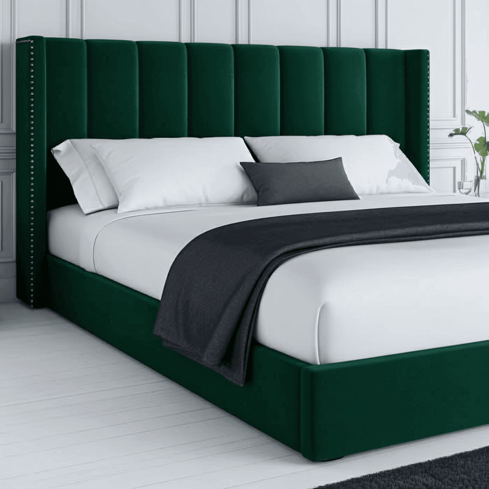 Francis Wingback Bed Frame – Chesterfield Upholstered Wingback Bed