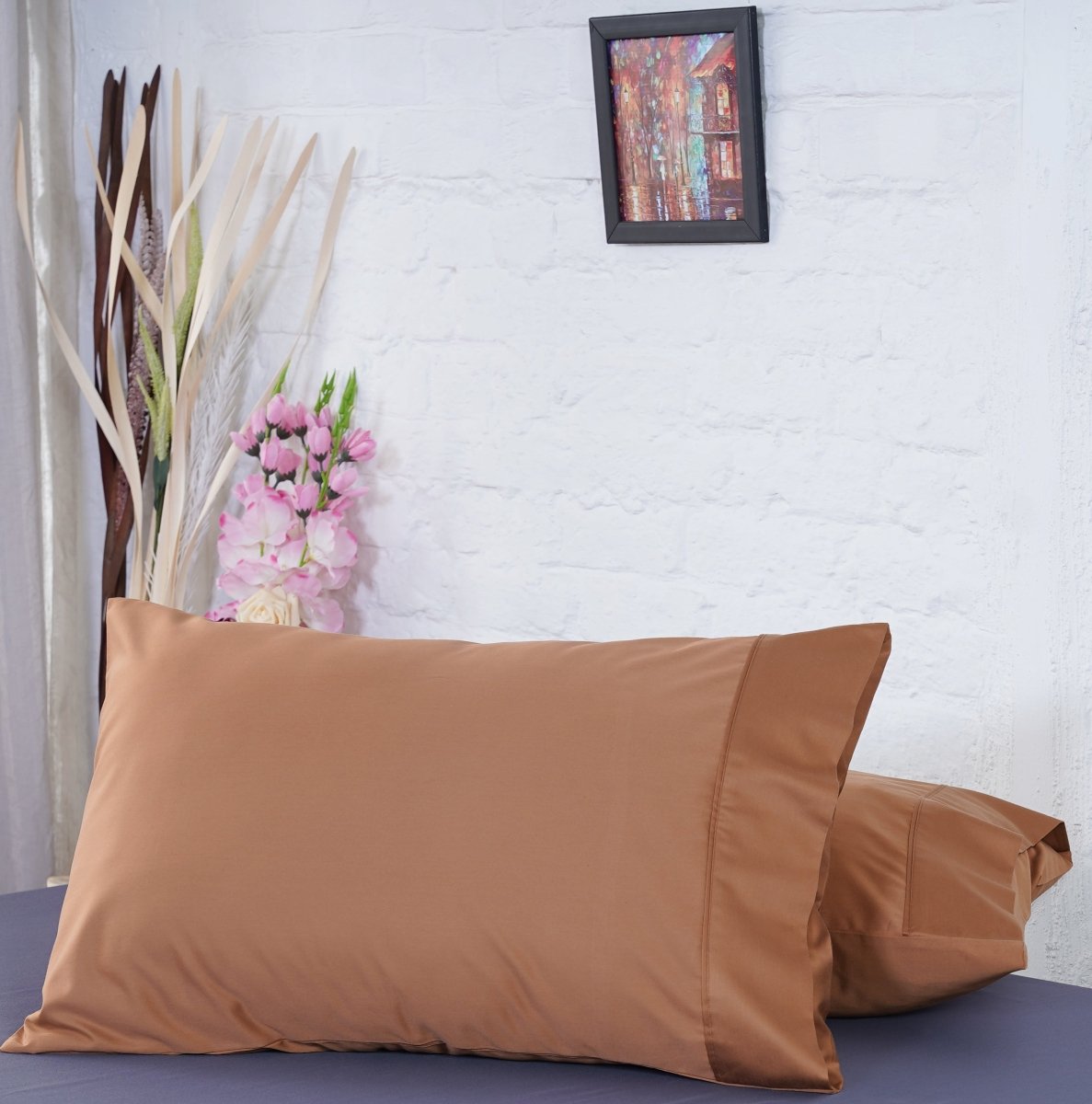 Ackly Bamboo - Terracotta Orange Pillowcases Pair