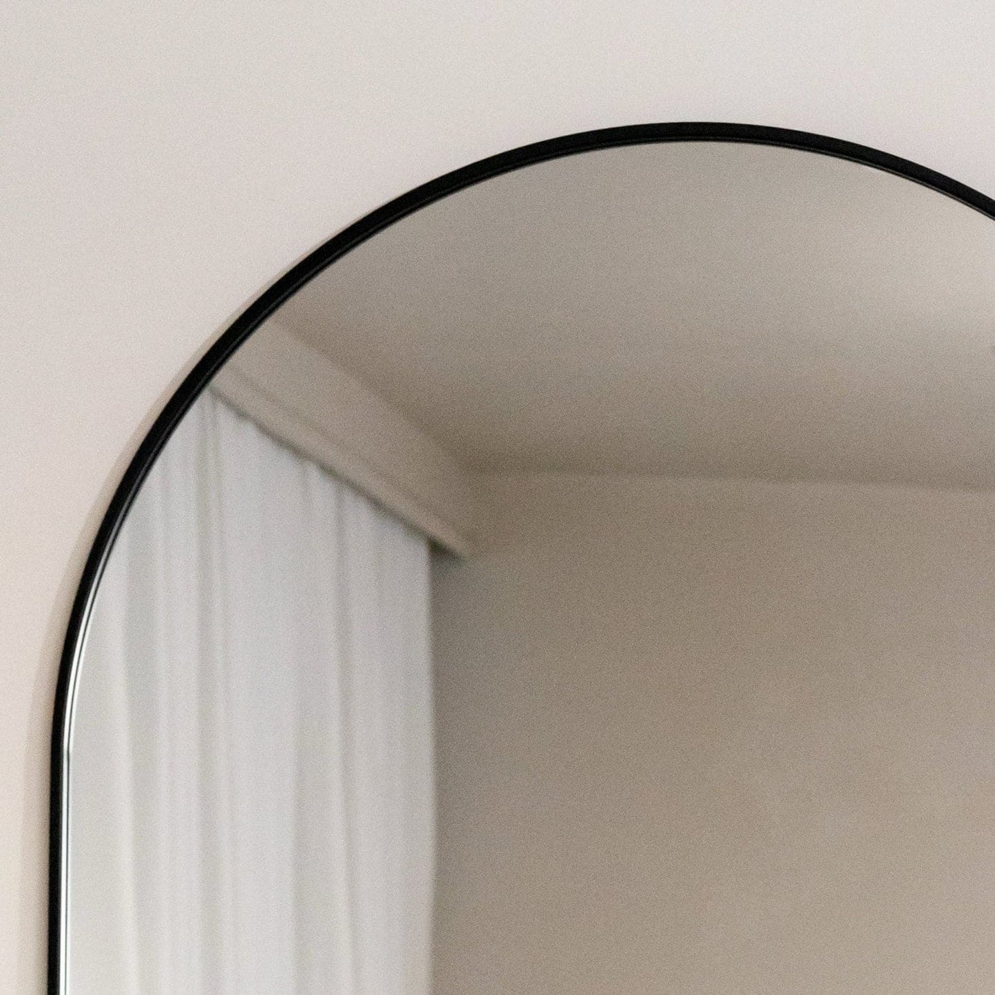 Akiko - Full Length Black Metal Arched Mirror - 160cm x 60cm