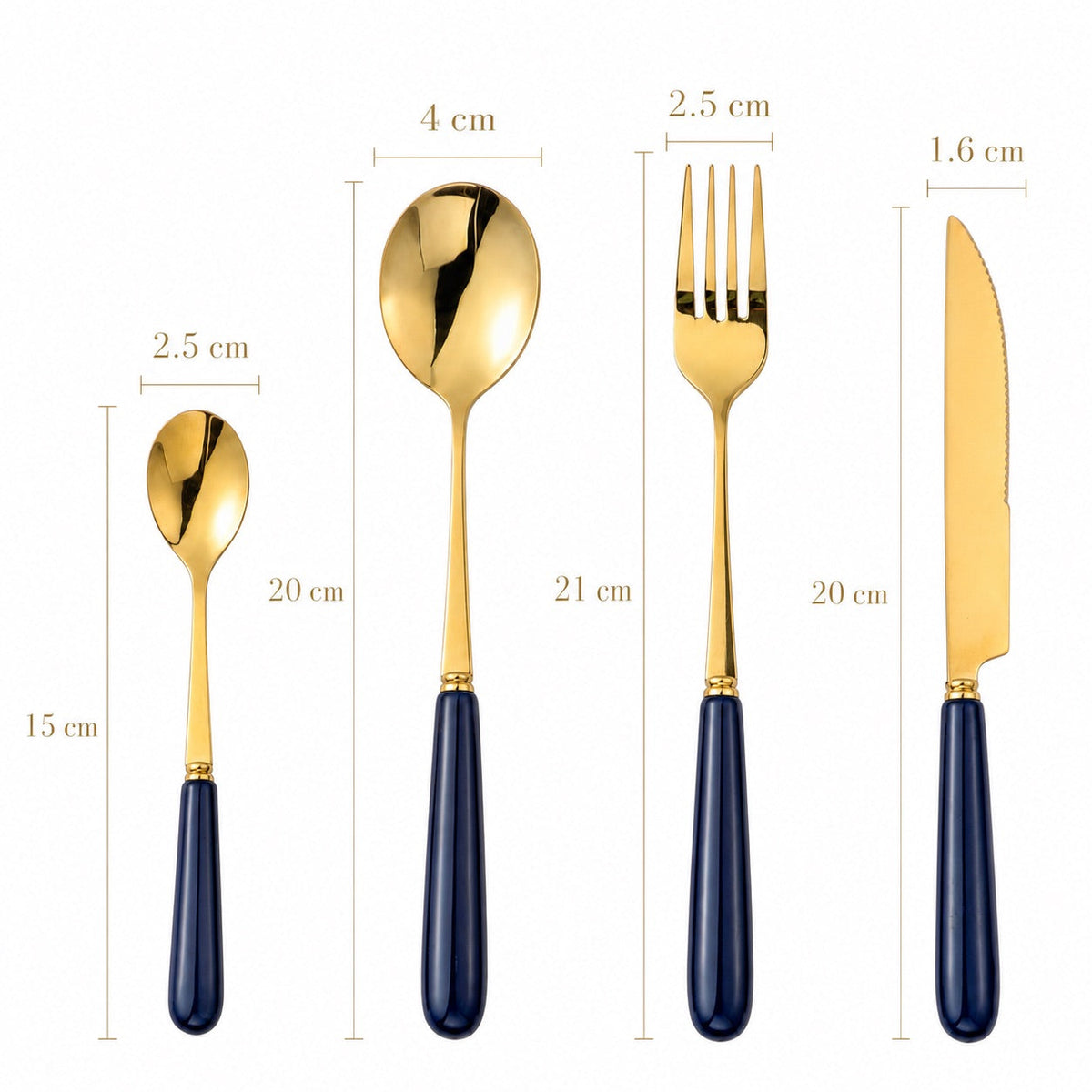 Aldermere 16-Piece Gold Cutlery Set – Midnight Navy