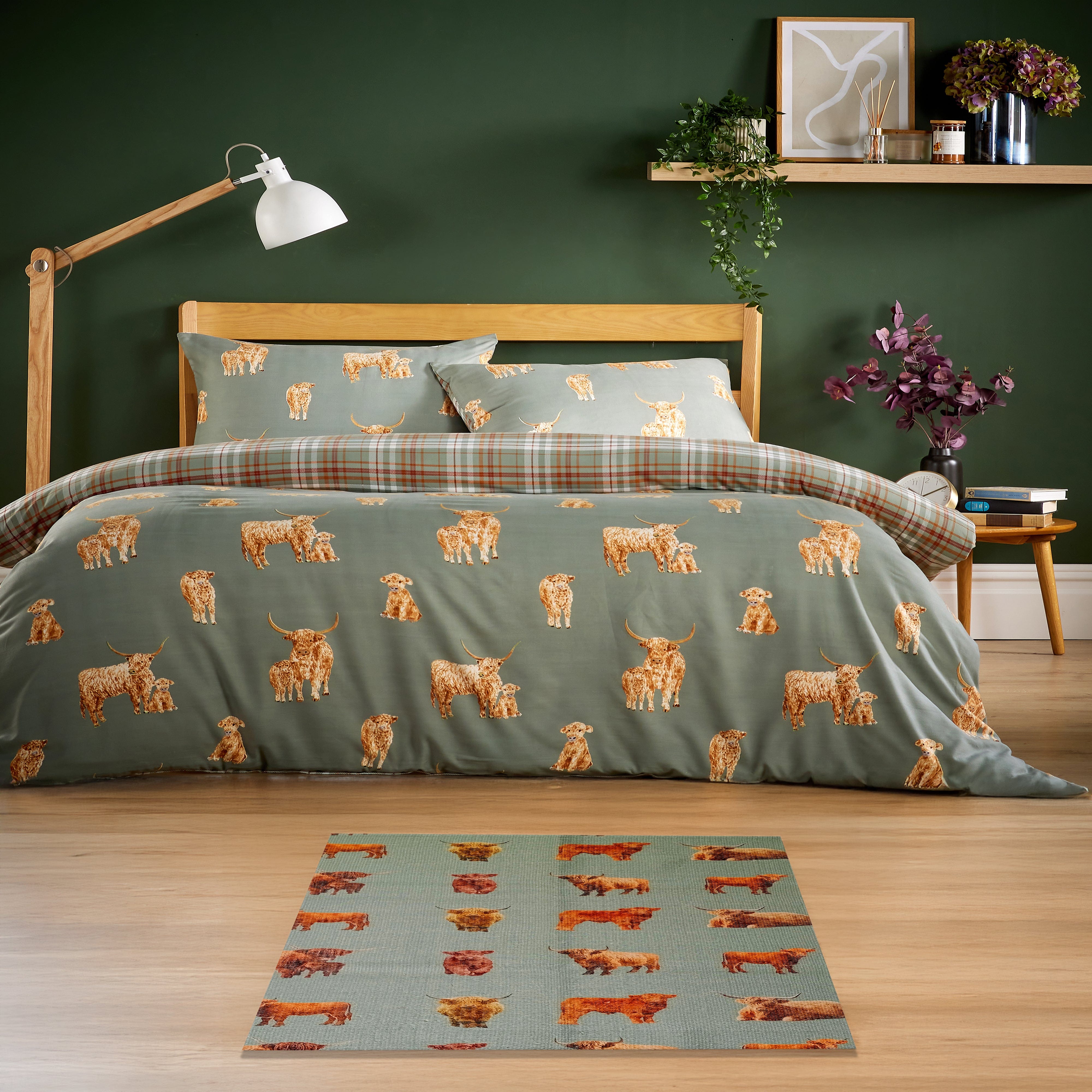 Animal Printed Rug Highland Cow Modern Non-Slip Soft Durable Floor Rug for Living Room Bedroom Hallway & Office by OLIVIA ROCCO