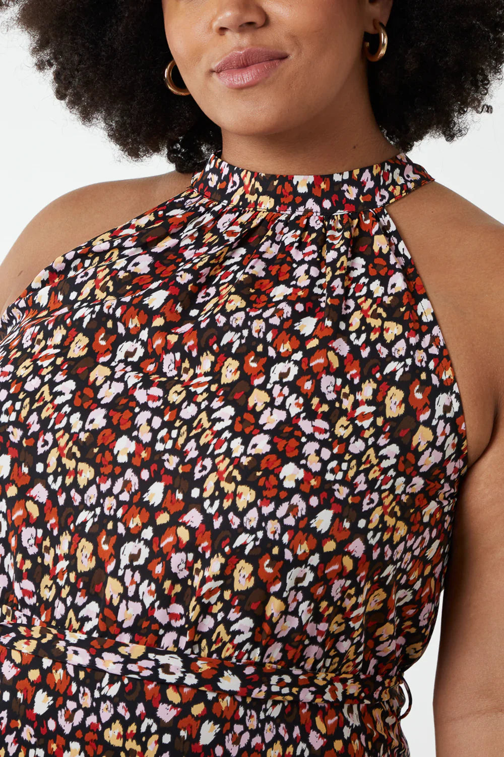 Curve Animal Halter Neck Maxi Dress